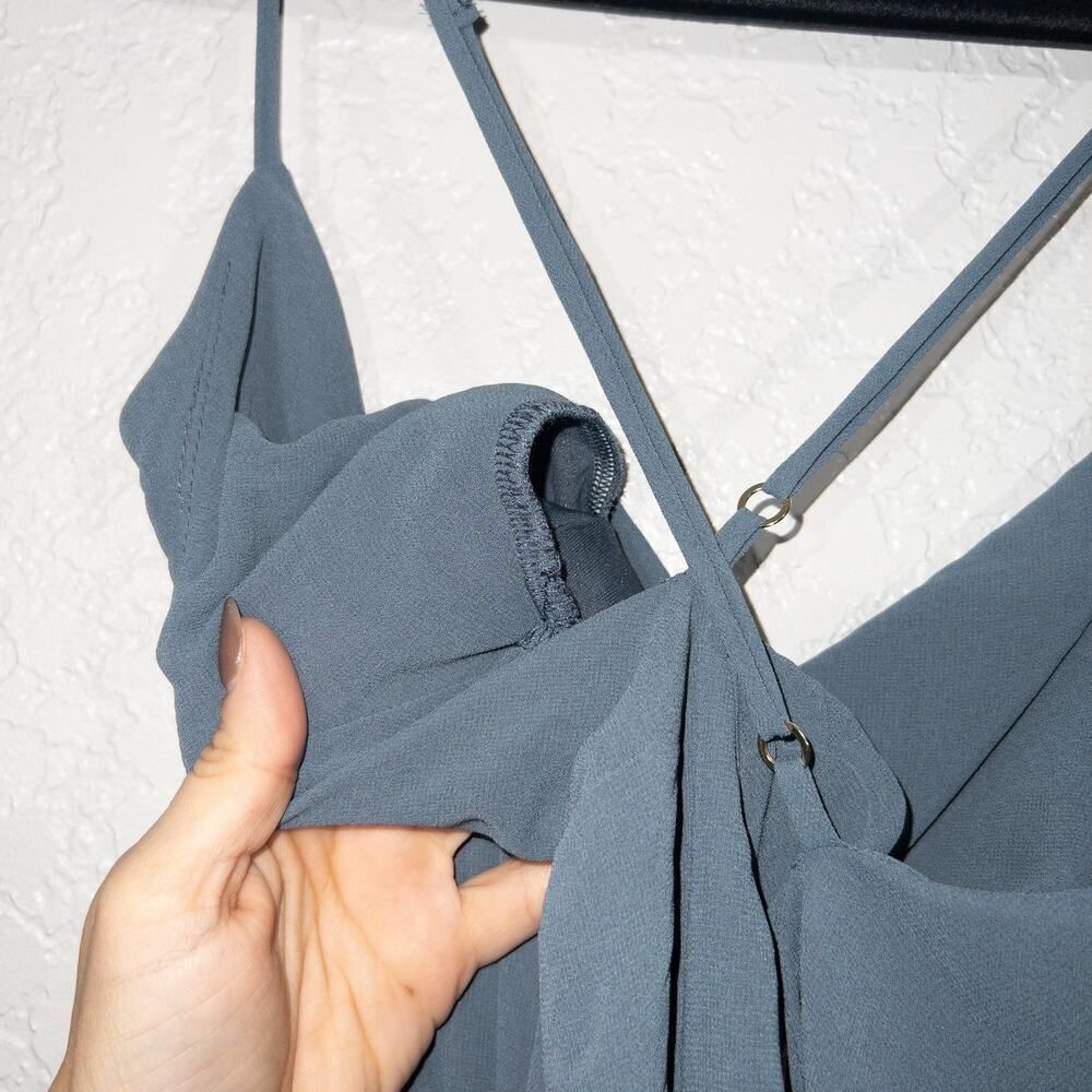 Show Me Your MuMu Slate Blue Slip Midi Dress - Picture 10 of 10